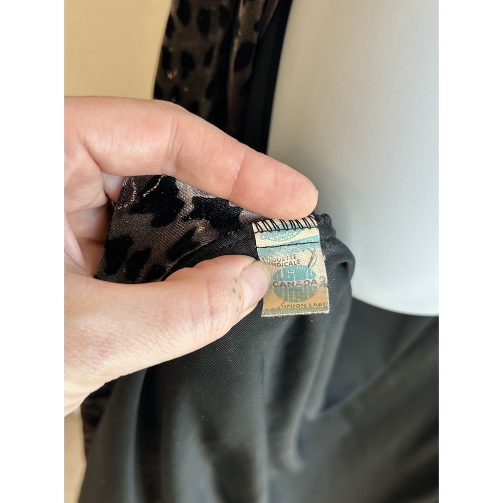 Vintage Diamond Tea Velvet Robe M Leopard Print Metallic Dressing Gown Tassels - Picture 9 of 12